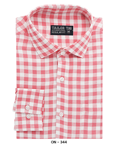 Light Red Small Checked Shirt (ON00179) – Tailor Tag